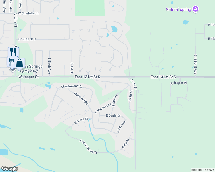 map of restaurants, bars, coffee shops, grocery stores, and more near 8300 South 4th Street in Broken Arrow