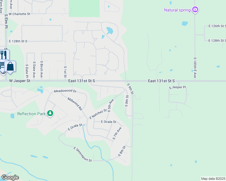 map of restaurants, bars, coffee shops, grocery stores, and more near 501 East Kingsport Street in Broken Arrow