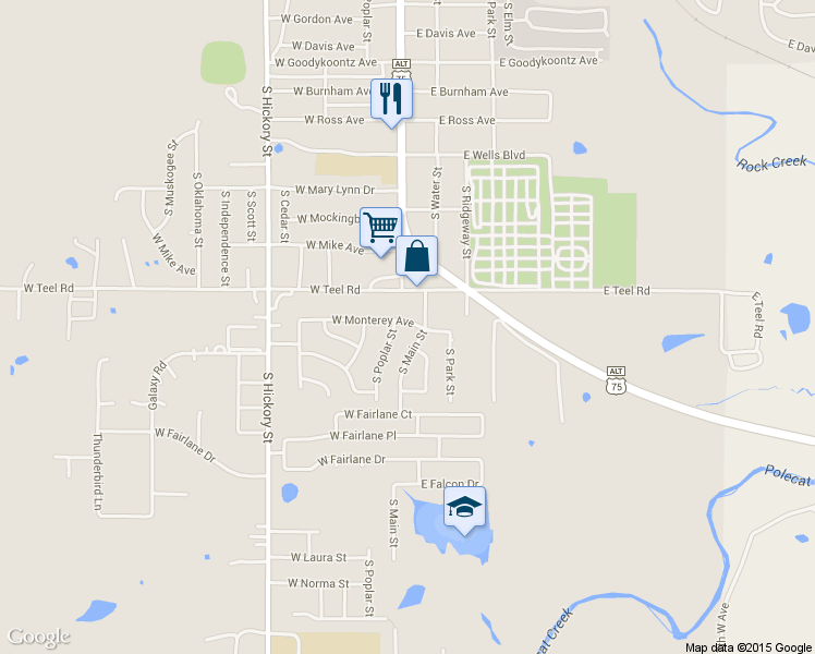 map of restaurants, bars, coffee shops, grocery stores, and more near 14 West Monterey Avenue in Sapulpa