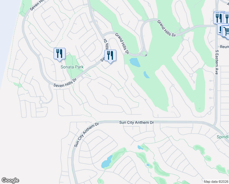 map of restaurants, bars, coffee shops, grocery stores, and more near 2944 Matese Dr in Henderson