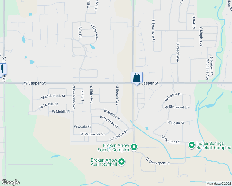 map of restaurants, bars, coffee shops, grocery stores, and more near 7905 South Beech Avenue in Broken Arrow