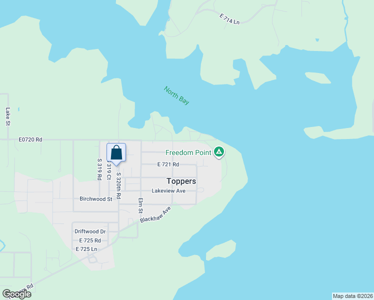 map of restaurants, bars, coffee shops, grocery stores, and more near 32342 East 720 Road in Wagoner