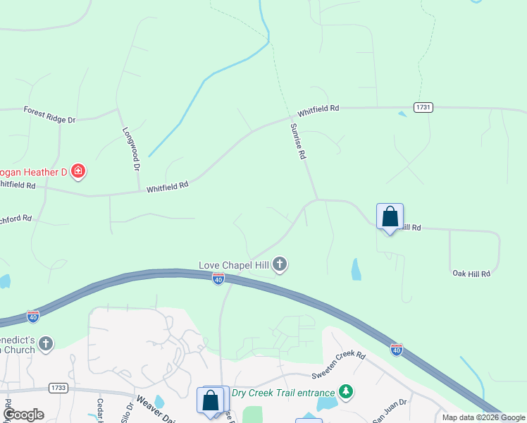 map of restaurants, bars, coffee shops, grocery stores, and more near 5 Pine Tree Lane in Chapel Hill