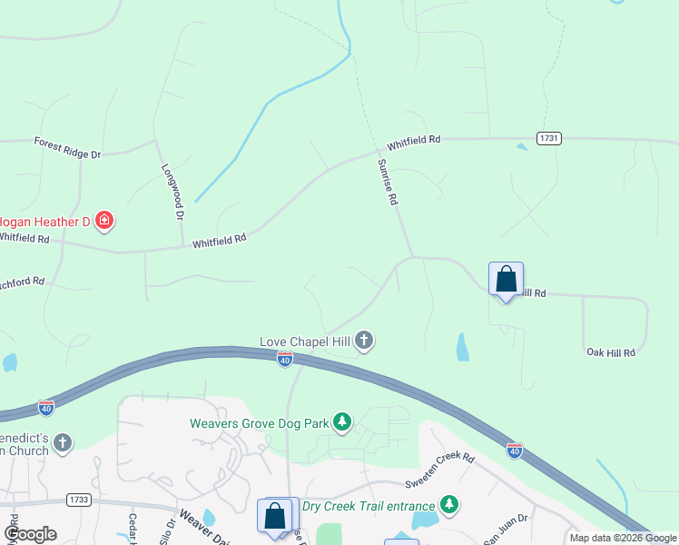 map of restaurants, bars, coffee shops, grocery stores, and more near 5 Pine Tree Lane in Chapel Hill