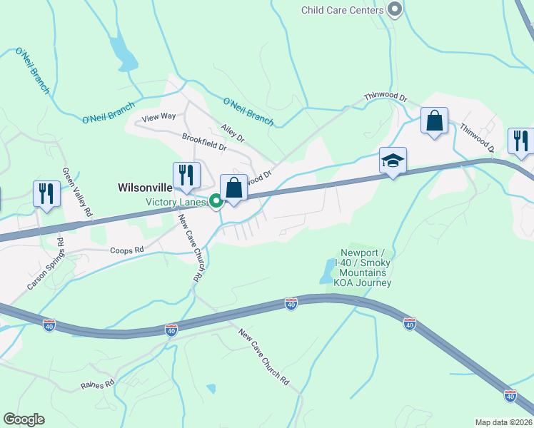 map of restaurants, bars, coffee shops, grocery stores, and more near 112 Covered Bridge Way in Newport
