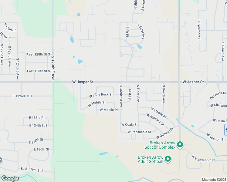map of restaurants, bars, coffee shops, grocery stores, and more near 2501 West Kingsport Street in Broken Arrow