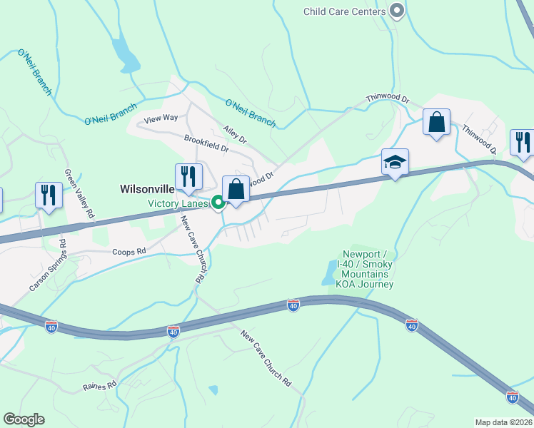 map of restaurants, bars, coffee shops, grocery stores, and more near 112 Covered Bridge Way in Newport