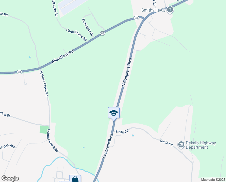 map of restaurants, bars, coffee shops, grocery stores, and more near in DeKalb County