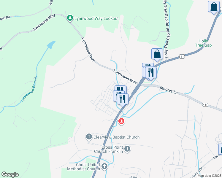 map of restaurants, bars, coffee shops, grocery stores, and more near 1218 Moher Boulevard in Franklin