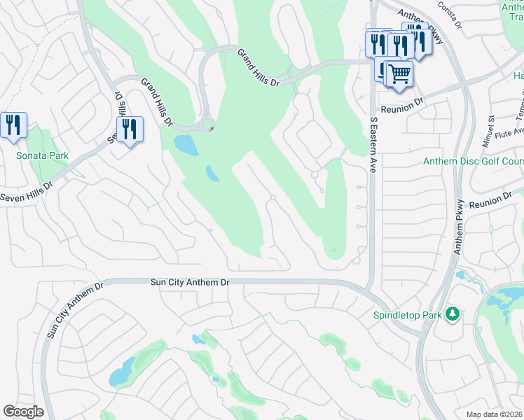 map of restaurants, bars, coffee shops, grocery stores, and more near 2695 Ponte Vecchio Terrace in Henderson