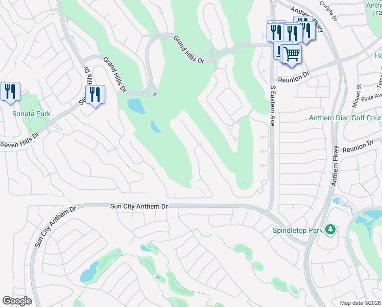 map of restaurants, bars, coffee shops, grocery stores, and more near 2695 Ponte Vecchio Terrace in Henderson