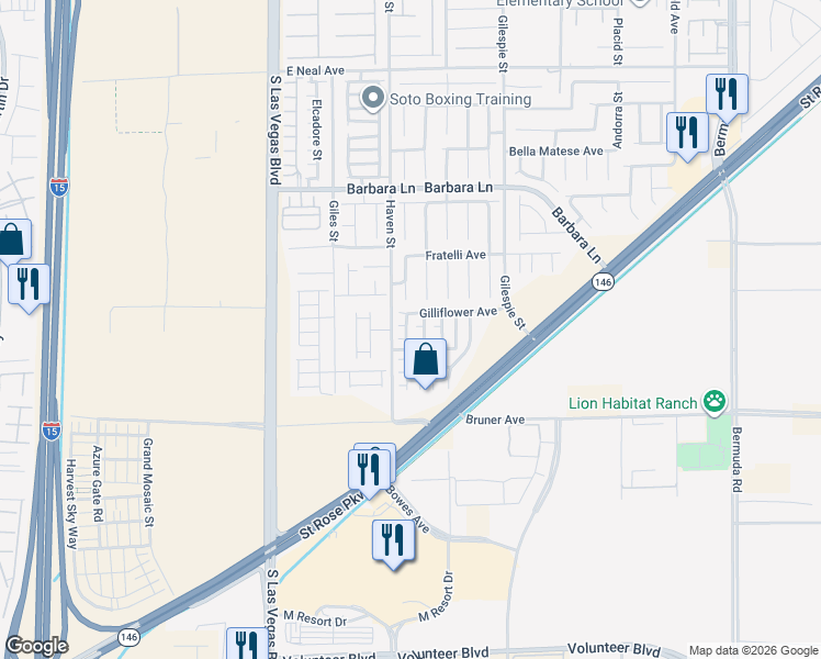 map of restaurants, bars, coffee shops, grocery stores, and more near 122 Tansy Court in Las Vegas