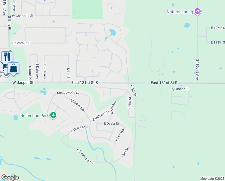 map of restaurants, bars, coffee shops, grocery stores, and more near 501 E Kingsport St in Broken Arrow