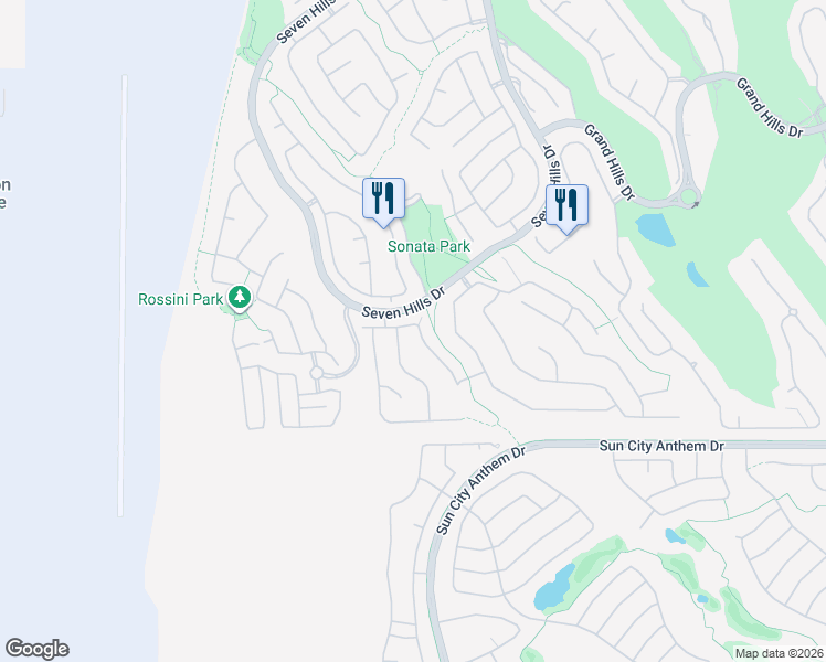map of restaurants, bars, coffee shops, grocery stores, and more near 1501 Via Salaria Court in Henderson