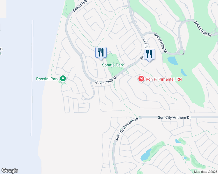 map of restaurants, bars, coffee shops, grocery stores, and more near 1501 Via Salaria Court in Henderson
