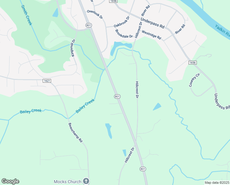 map of restaurants, bars, coffee shops, grocery stores, and more near 1036 North Carolina 801 in Advance