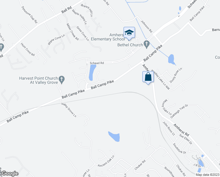 map of restaurants, bars, coffee shops, grocery stores, and more near 7248 Ball Camp Pike in Knoxville