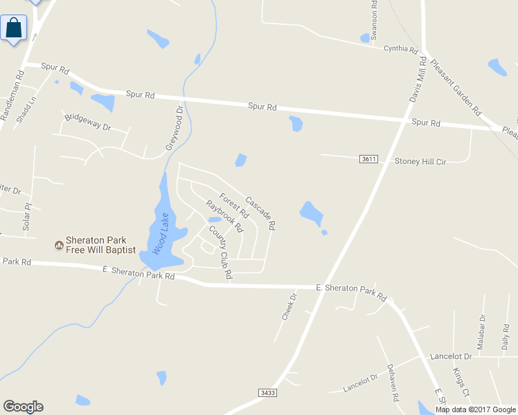 map of restaurants, bars, coffee shops, grocery stores, and more near 5515 Cascade Road in Greensboro
