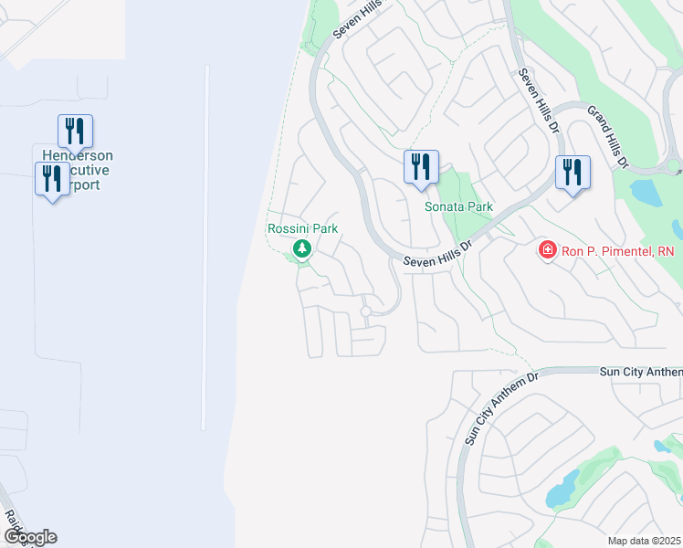 map of restaurants, bars, coffee shops, grocery stores, and more near 1529 Silver Sunset Drive in Henderson