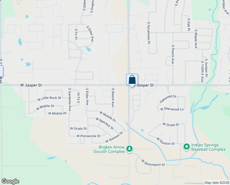 map of restaurants, bars, coffee shops, grocery stores, and more near 7905 South Beech Avenue in Broken Arrow