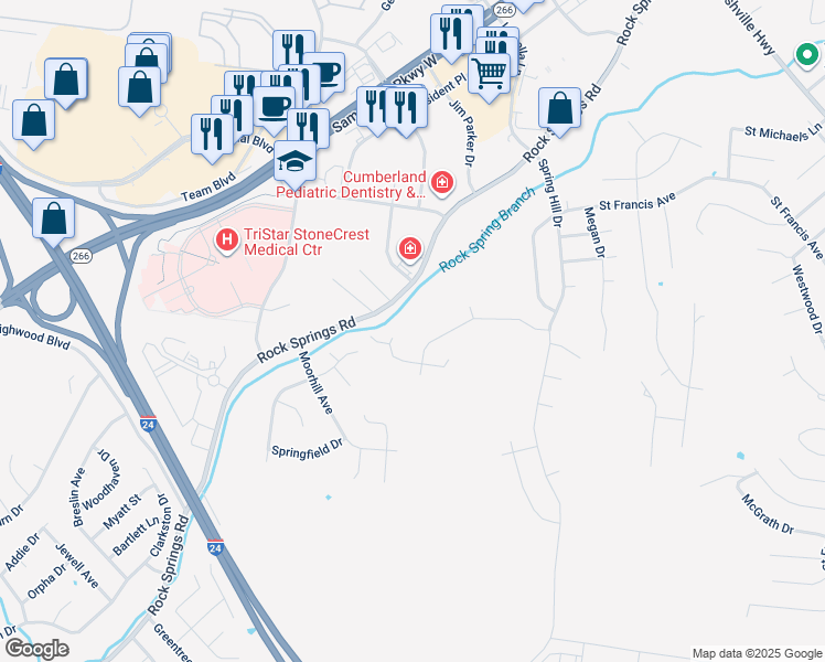 map of restaurants, bars, coffee shops, grocery stores, and more near 534 Johnstown Drive in Smyrna