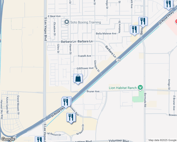map of restaurants, bars, coffee shops, grocery stores, and more near 11928 White Lilly Street in Las Vegas