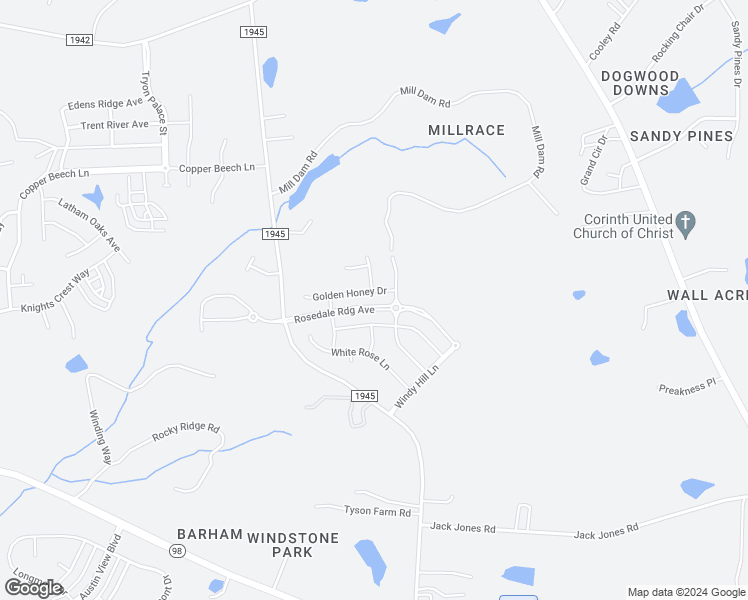 map of restaurants, bars, coffee shops, grocery stores, and more near 1768 Golden Honey Drive in Wake Forest