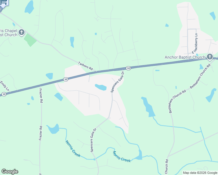 map of restaurants, bars, coffee shops, grocery stores, and more near 90 Spencer Gate Drive in Youngsville