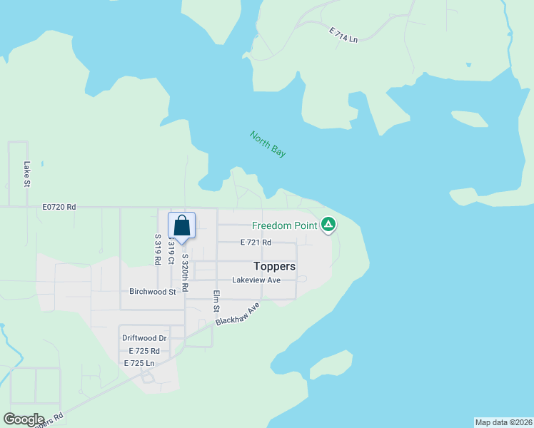 map of restaurants, bars, coffee shops, grocery stores, and more near 32262 East 720 Drive in Wagoner