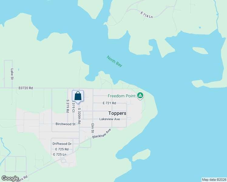 map of restaurants, bars, coffee shops, grocery stores, and more near 32262 East 720 Drive in Wagoner