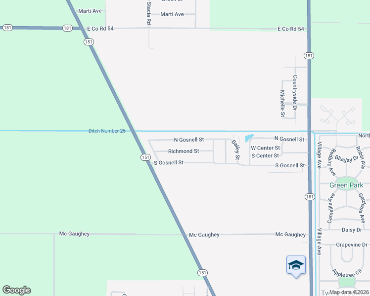 map of restaurants, bars, coffee shops, grocery stores, and more near 166 Richmond Street in Blytheville
