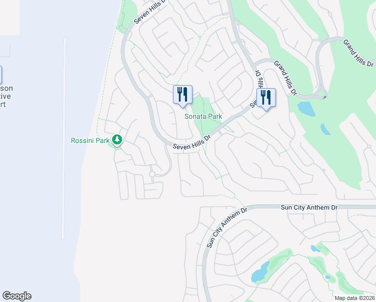 map of restaurants, bars, coffee shops, grocery stores, and more near 3080 Viale Marco Polo in Henderson