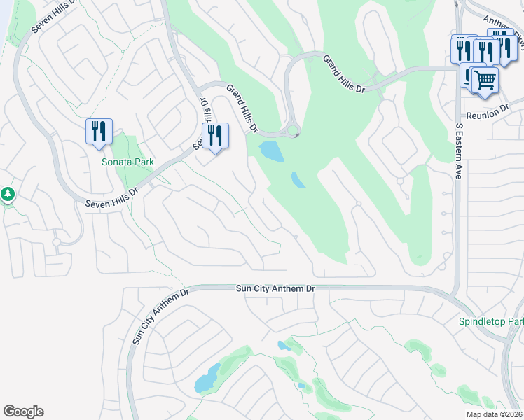 map of restaurants, bars, coffee shops, grocery stores, and more near 1355 Opal Valley Street in Henderson