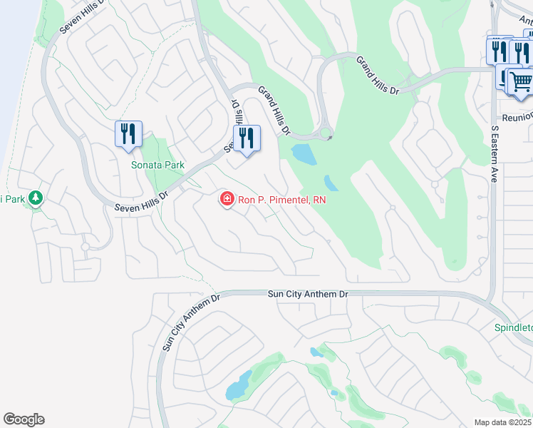 map of restaurants, bars, coffee shops, grocery stores, and more near 2938 Formia Drive in Henderson