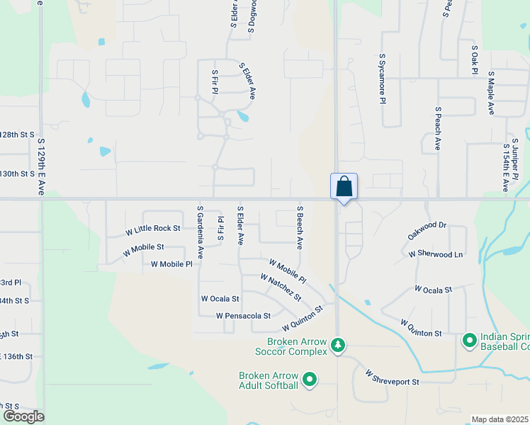 map of restaurants, bars, coffee shops, grocery stores, and more near 7909 South Dogwood Avenue in Broken Arrow