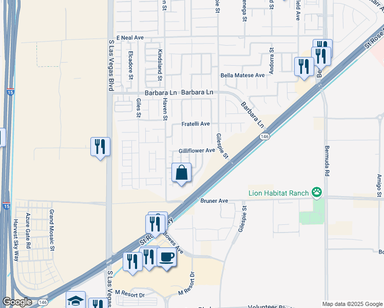 map of restaurants, bars, coffee shops, grocery stores, and more near 11918 Lemon Balm Street in Las Vegas