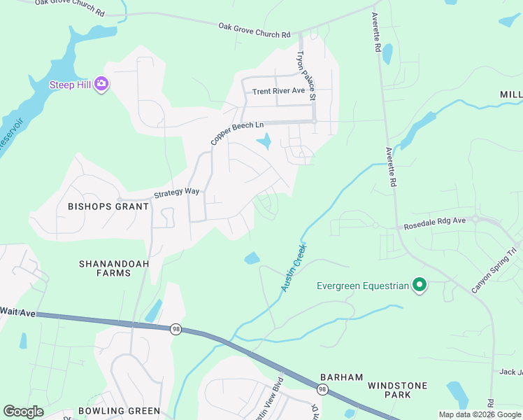 map of restaurants, bars, coffee shops, grocery stores, and more near 7137 Winding Way in Wake Forest