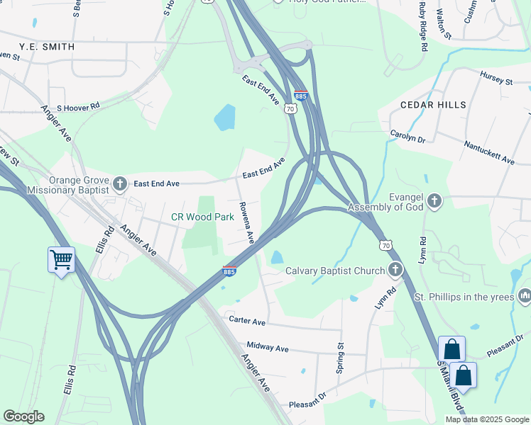 map of restaurants, bars, coffee shops, grocery stores, and more near 322 Junction Road in Durham