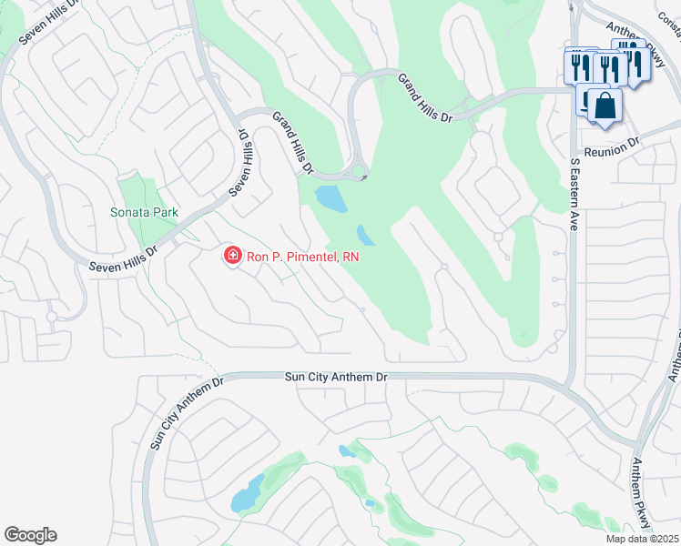 map of restaurants, bars, coffee shops, grocery stores, and more near 1360 Opal Valley Street in Henderson