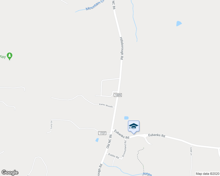 map of restaurants, bars, coffee shops, grocery stores, and more near 107A Old Spring Road in Chapel Hill