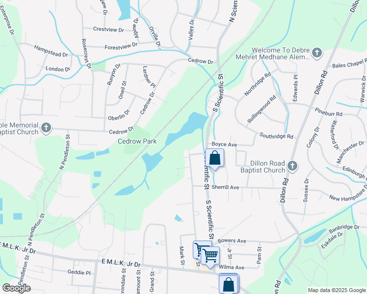 map of restaurants, bars, coffee shops, grocery stores, and more near 500 South Scientific Street in High Point