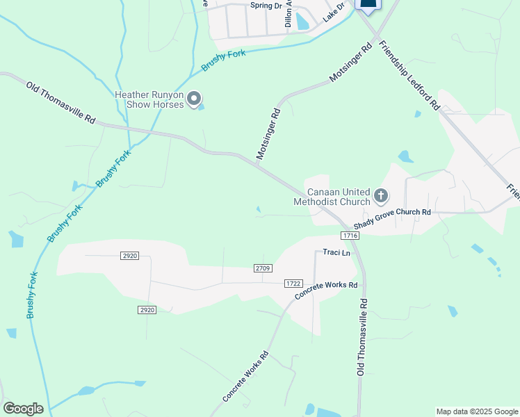 map of restaurants, bars, coffee shops, grocery stores, and more near 314 Robbins Lane in Winston-Salem