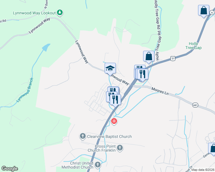 map of restaurants, bars, coffee shops, grocery stores, and more near 1219 Moher Boulevard in Franklin