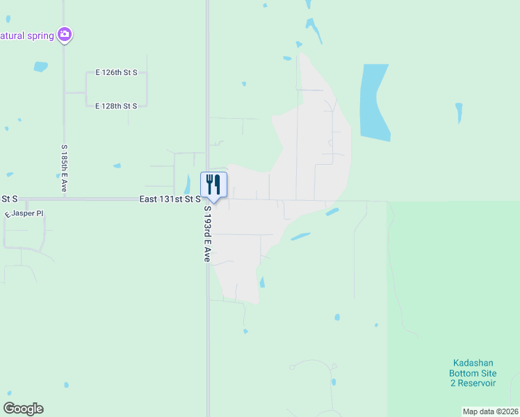 map of restaurants, bars, coffee shops, grocery stores, and more near 19614 East 131st Street South in Broken Arrow