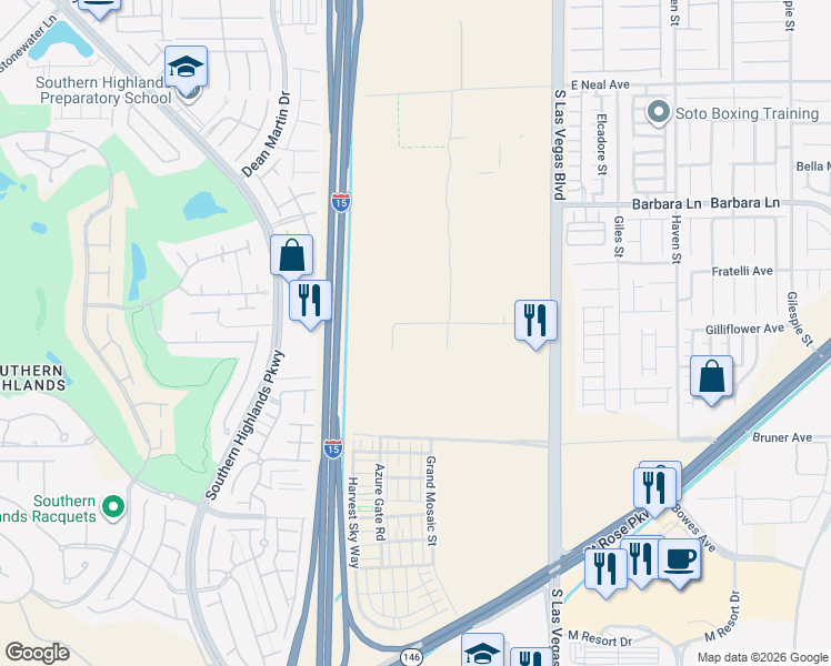 map of restaurants, bars, coffee shops, grocery stores, and more near 1025 Parvin Street in Las Vegas