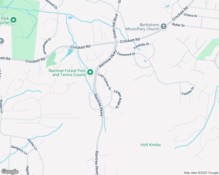 map of restaurants, bars, coffee shops, grocery stores, and more near Lost Hollow Drive in Brentwood