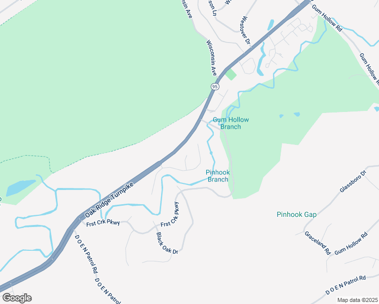 map of restaurants, bars, coffee shops, grocery stores, and more near 104 Shagbark Lane in Oak Ridge