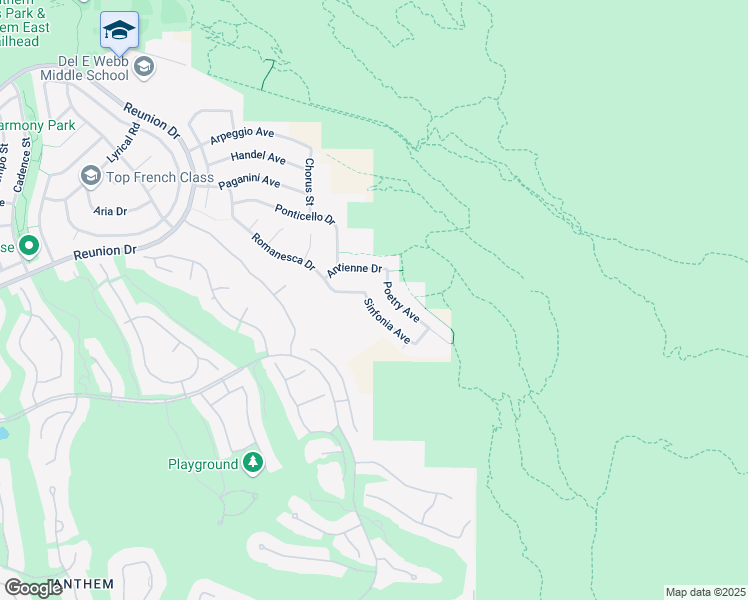map of restaurants, bars, coffee shops, grocery stores, and more near 2052 Sinfonia Avenue in Henderson