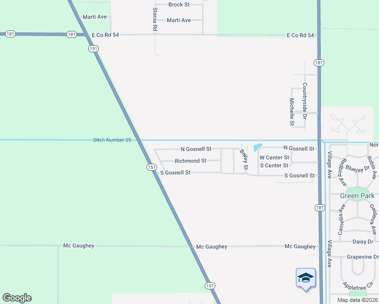 map of restaurants, bars, coffee shops, grocery stores, and more near 166 Richmond Street in Blytheville