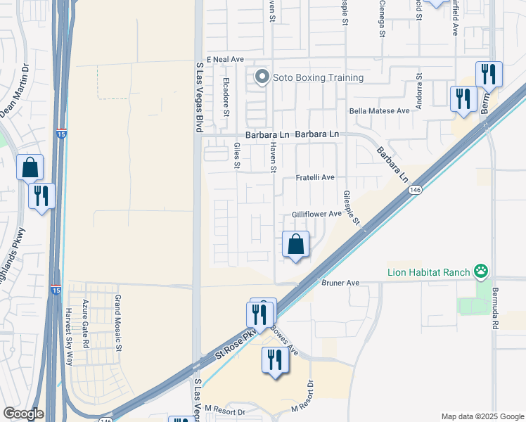 map of restaurants, bars, coffee shops, grocery stores, and more near 11904 Camden Brook Street in Las Vegas